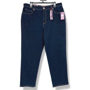 Gloria Vanderbilt Amanda Jean Taper Fit Classic Rise Dark Wash Size 18 Short NWT